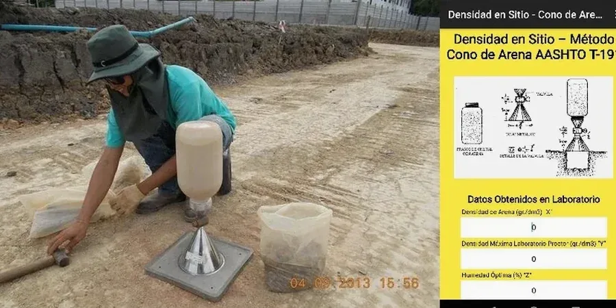 Densidad de campo (cono de arena) en Valladolid: control de compactación sin margen de error
